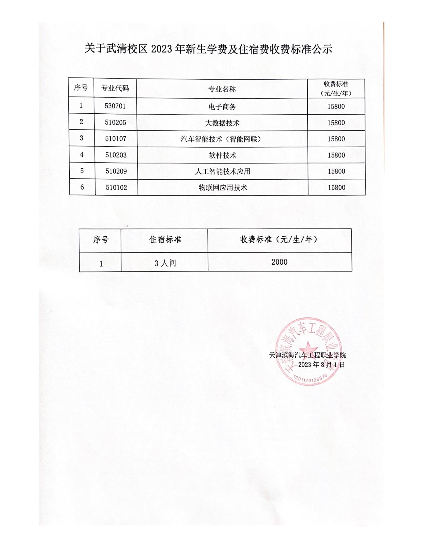 關于武清校區 2023 年新生學費及住宿費收費標准公示_00(1).jpg